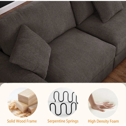 9 Seater Sofa: Modular 12-piece Oversized Reversible Corner Sectional(Dark Gray Polyester)