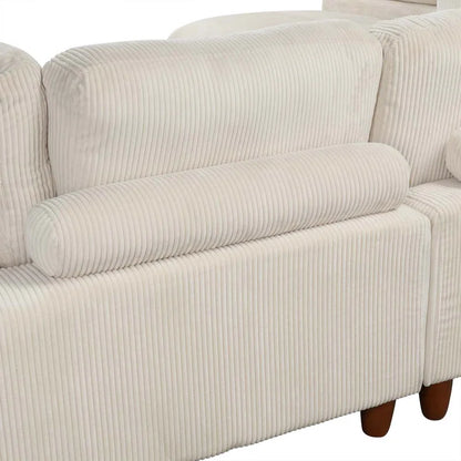 THE CASA ORO® U-Shape Sectional Sofa: Modular Corner Sectional Sofa with Ottoman(Beige Polyester)