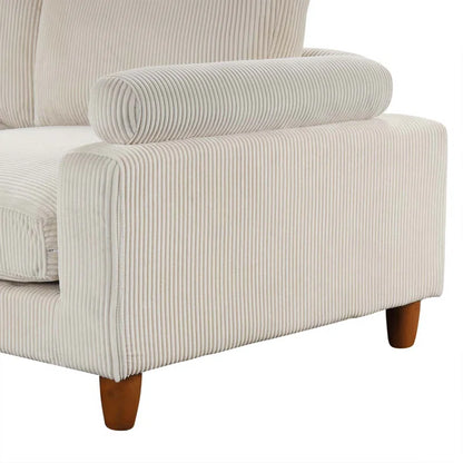 THE CASA ORO® U-Shape Sectional Sofa: Modular Corner Sectional Sofa with Ottoman(Beige Polyester)
