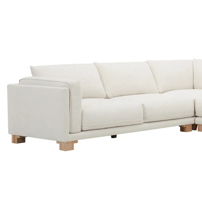 L-Shape Sectional Sofa: 4- Piece Modular Corner Sectional(Off White)