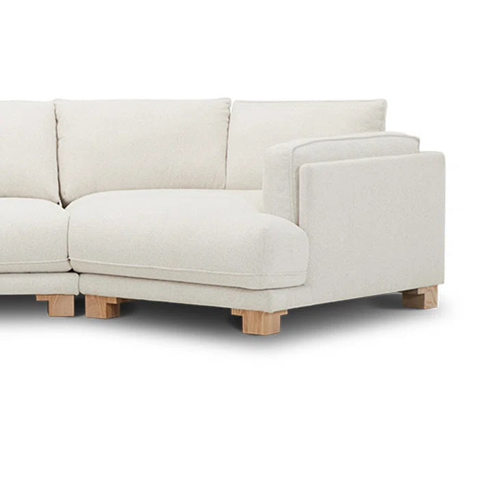 L-Shape Sectional Sofa: 4- Piece Modular Corner Sectional(Off White)