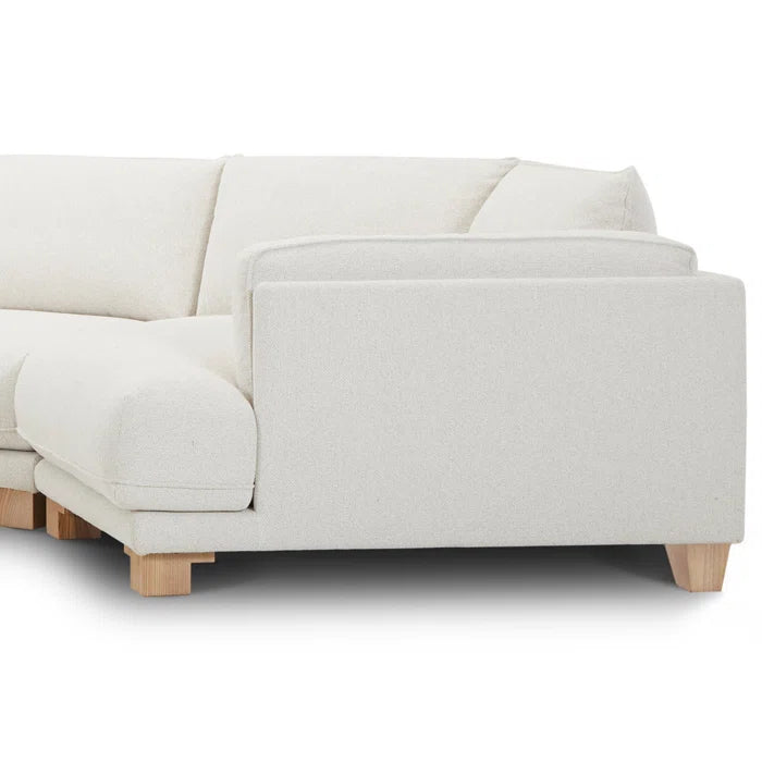 L-Shape Sectional Sofa: 4- Piece Modular Corner Sectional(Off White)