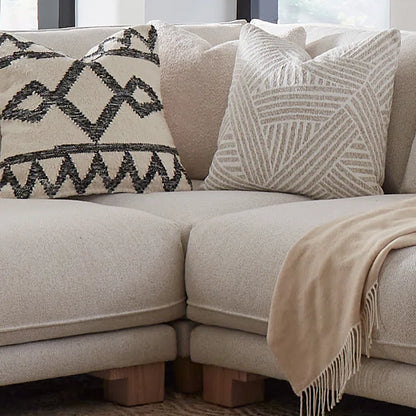 L-Shape Sectional Sofa: 4- Piece Modular Corner Sectional(Off White)