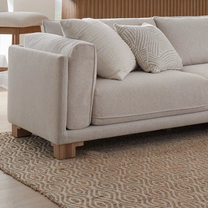 L-Shape Sectional Sofa: 4- Piece Modular Corner Sectional(Off White)