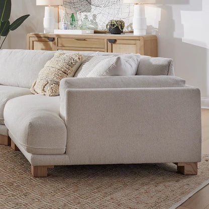 L-Shape Sectional Sofa: 4- Piece Modular Corner Sectional(Off White)