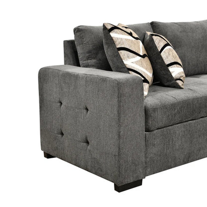 U Shape Sectional Sofa: 123" Oversized Sectional Sleeper Sofa With Storage Living Room(Gray)