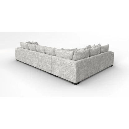 U-Shape Sectional Sofa: 3-Piece Upholstered Teddy Bear Soft Fabric Sectional with pillows(Gray)