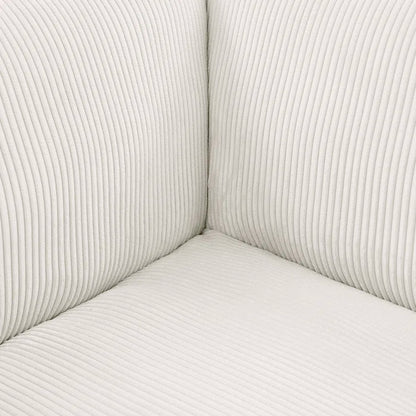 U-Shape Sectional Sofa: 129" Wide Reversible Modular Corner Sectional with Ottoman(Cream Corduroy)