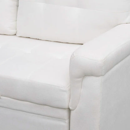 L-Shape Sectional Sofa: Reversible Sleeper Sofa with Hidden Storage & Pull-Out(White Velvet)