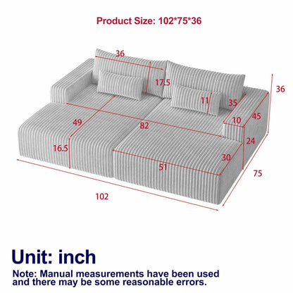 Sofa Cum Bed: Run 2-Piece Mattress in a Box, Oversized Sleeper Sofa Bed, Glauser, No Assembly Required(Green Corduroy)