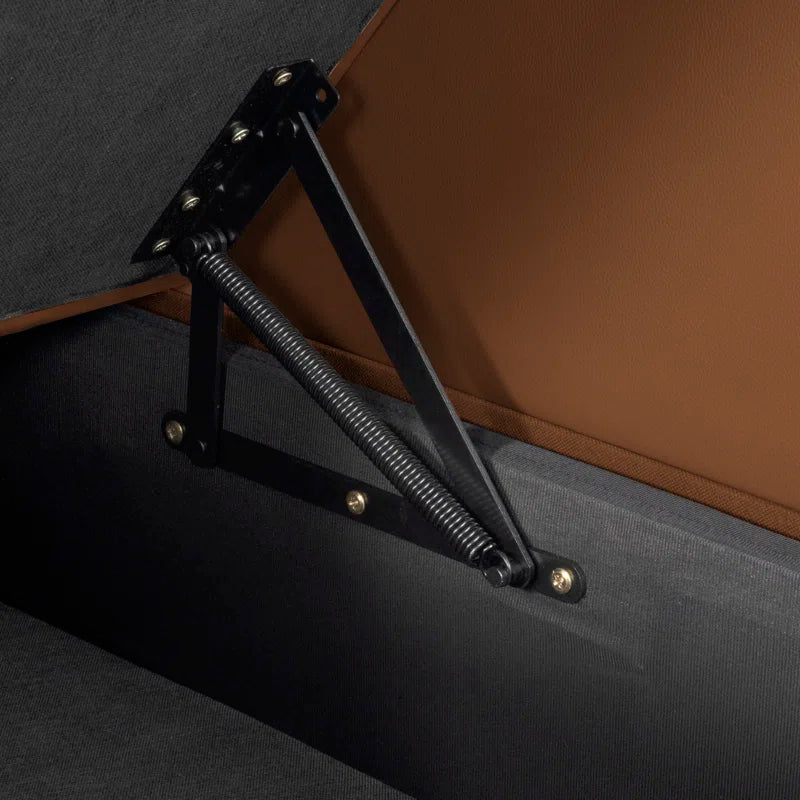 L-Shape Sectional Sofa: Sectional Sofa Sleeper with Storage Chaise(Caramel Air Leather)