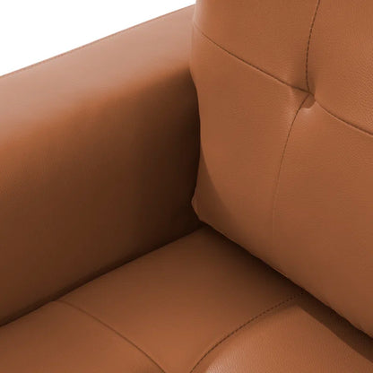 L-Shape Sectional Sofa: Sectional Sofa Sleeper with Storage Chaise(Caramel Air Leather)