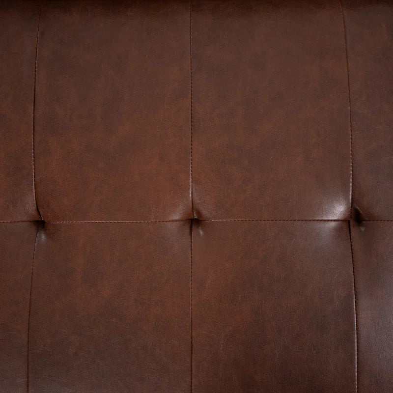 L-Shape Sectional Sofa: Sectional Sofa Sleeper with Storage Chaise(Espresso Air Leather)