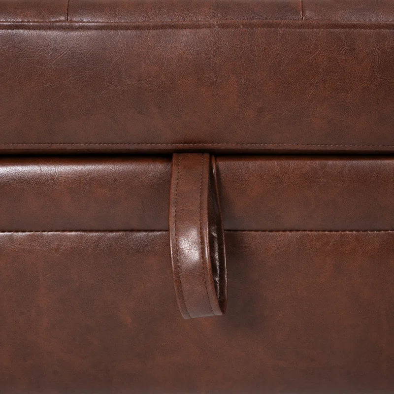 L-Shape Sectional Sofa: Sectional Sofa Sleeper with Storage Chaise(Espresso Air Leather)