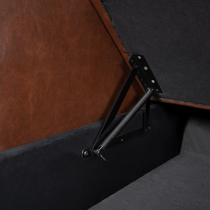 L-Shape Sectional Sofa: Sectional Sofa Sleeper with Storage Chaise(Espresso Air Leather)