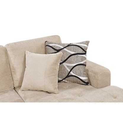 U Shape Sectional Sofa: 123" Oversized Sectional Sleeper Sofa With Storage Living Room(Beige)