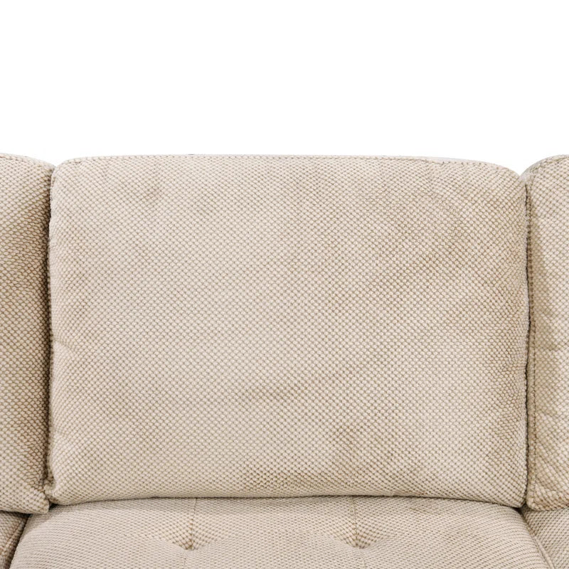 U Shape Sectional Sofa: 123" Oversized Sectional Sleeper Sofa With Storage Living Room(Beige)