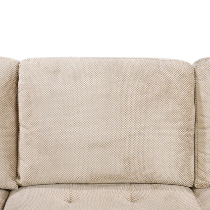 U Shape Sectional Sofa: 123" Oversized Sectional Sleeper Sofa With Storage Living Room(Beige)