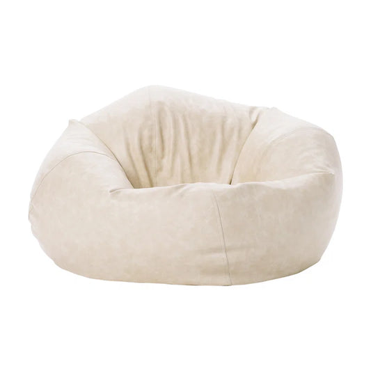 THE CASA ORO® Standard Classic Bean Bag with Faux Leather(Almond Faux Leather)