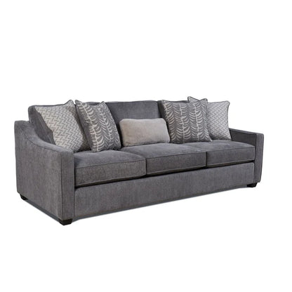 3 Seater Sofa: 96" Tuxedo Arm Sofa with Reversible Cushion(Gray)