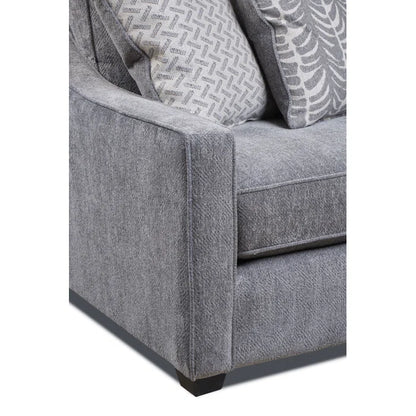 3 Seater Sofa: 96" Tuxedo Arm Sofa with Reversible Cushion(Gray)