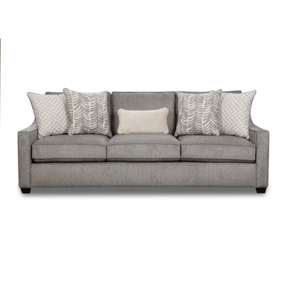 3 Seater Sofa: 96" Tuxedo Arm Sofa with Reversible Cushion(Gray)