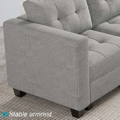 9 Seater Sofa: 169.4'' Large U-Shaped Variable Sectional Couch Module Polyester Blend Sofa with Storage(Light Gray Linen Blend)