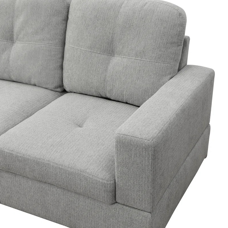 L-Shape Sectional Sofa: 103.5" Upholstered L-Shape Sectional(Off White)