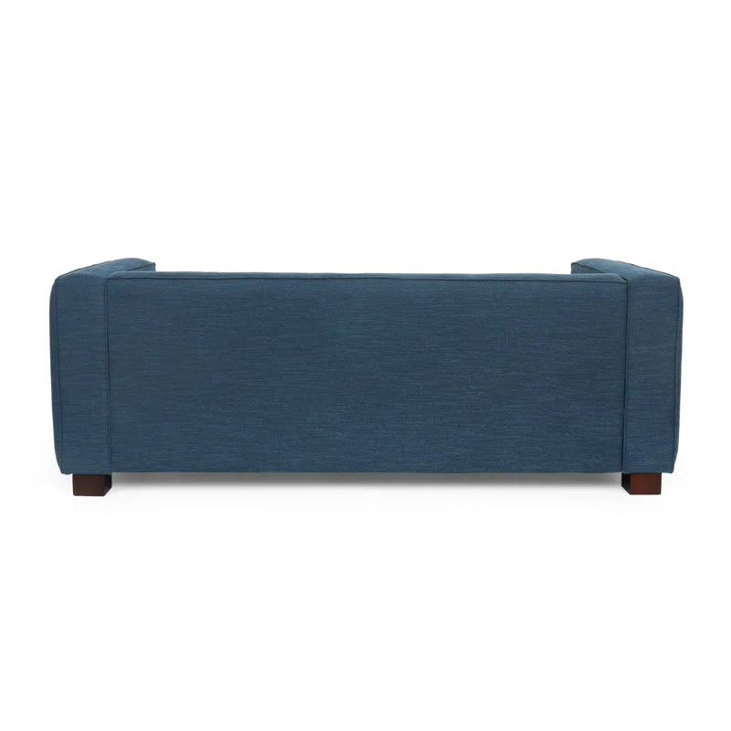 THE CASA ORO® 74'' Upholstered Loveseat Modern Style Office Sofa Solid and Wood Frame(Navy Blue Polyester)