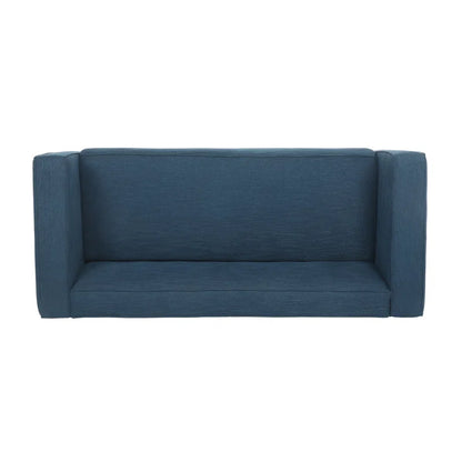 THE CASA ORO® 74'' Upholstered Loveseat Modern Style Office Sofa Solid and Wood Frame(Navy Blue Polyester)