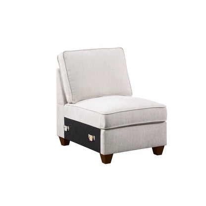 L Shape Sectional Sofa: 6 Seater Upholstered Sectional Sofa (Beige Chenille)