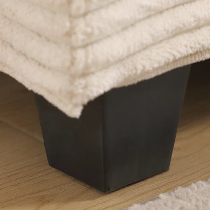 L-Shape Sectional Sofa: 92.9'' Wide Modern Corduroy With Cushioned Backrest For Living Room(White Corduroy)