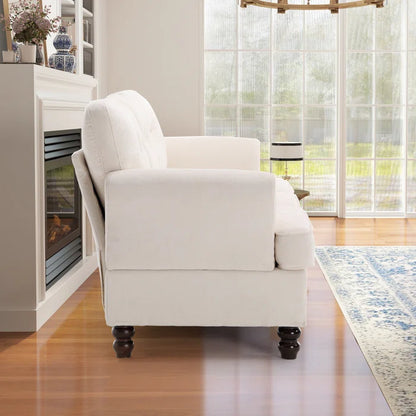 3 Seater Sofa: 82.28'' Wide Classci Tufted Upholstered Standard Sofa With Nailhead Trim(Beige)
