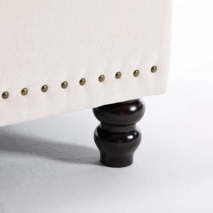 3 Seater Sofa: 82.28'' Wide Classci Tufted Upholstered Standard Sofa With Nailhead Trim(Beige)