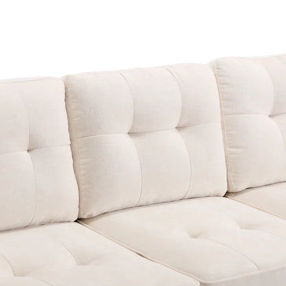 3 Seater Sofa: 82.28'' Wide Classci Tufted Upholstered Standard Sofa With Nailhead Trim(Beige)