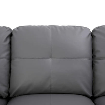 L- Shape Sectional Sofa: 103.5" Wide Faux Leather Sofa & Chaise with ottoman(Dark Gray)