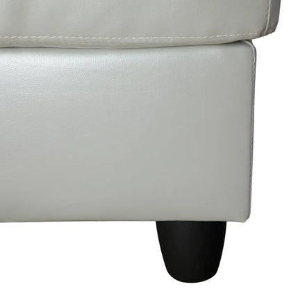 L- Shape Sectional Sofa: 103.5" Wide Faux Leather Sofa & Chaise with ottoman(Silver Light Gray)