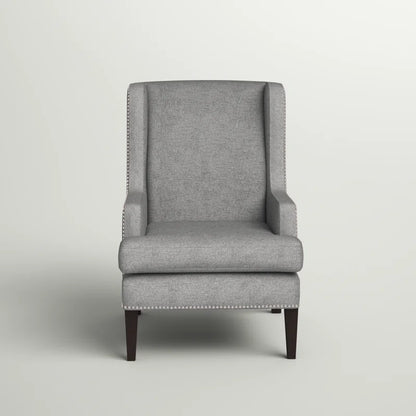 THE CASA ORO® 29" Wide Modern Wing Polyester Upholstered Chair(Gray)
