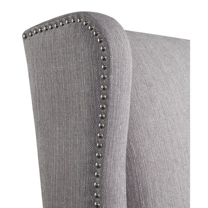 THE CASA ORO® 29" Wide Modern Wing Polyester Upholstered Chair(Gray)