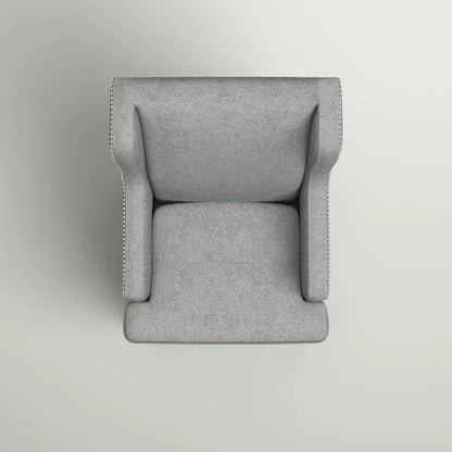 THE CASA ORO® 29" Wide Modern Wing Polyester Upholstered Chair(Gray)